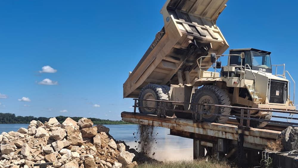 Dump Truck loading rock