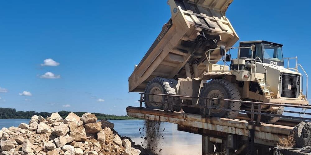 Dump Truck loading rock